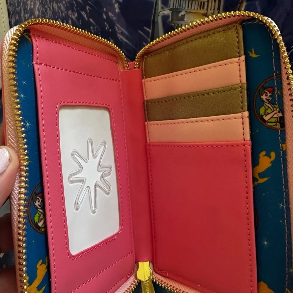 Disney Peter Pan 70th Anniversary Pink Tinker Bell Loungefly Wallet NIP - Picture 3 of 6